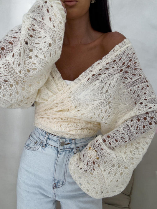 Wickelbluse Rice By Me Ecru