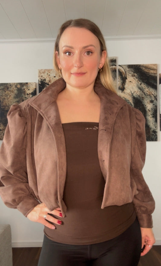 Bomberjacke Wildleder SCHOKOBRAUN