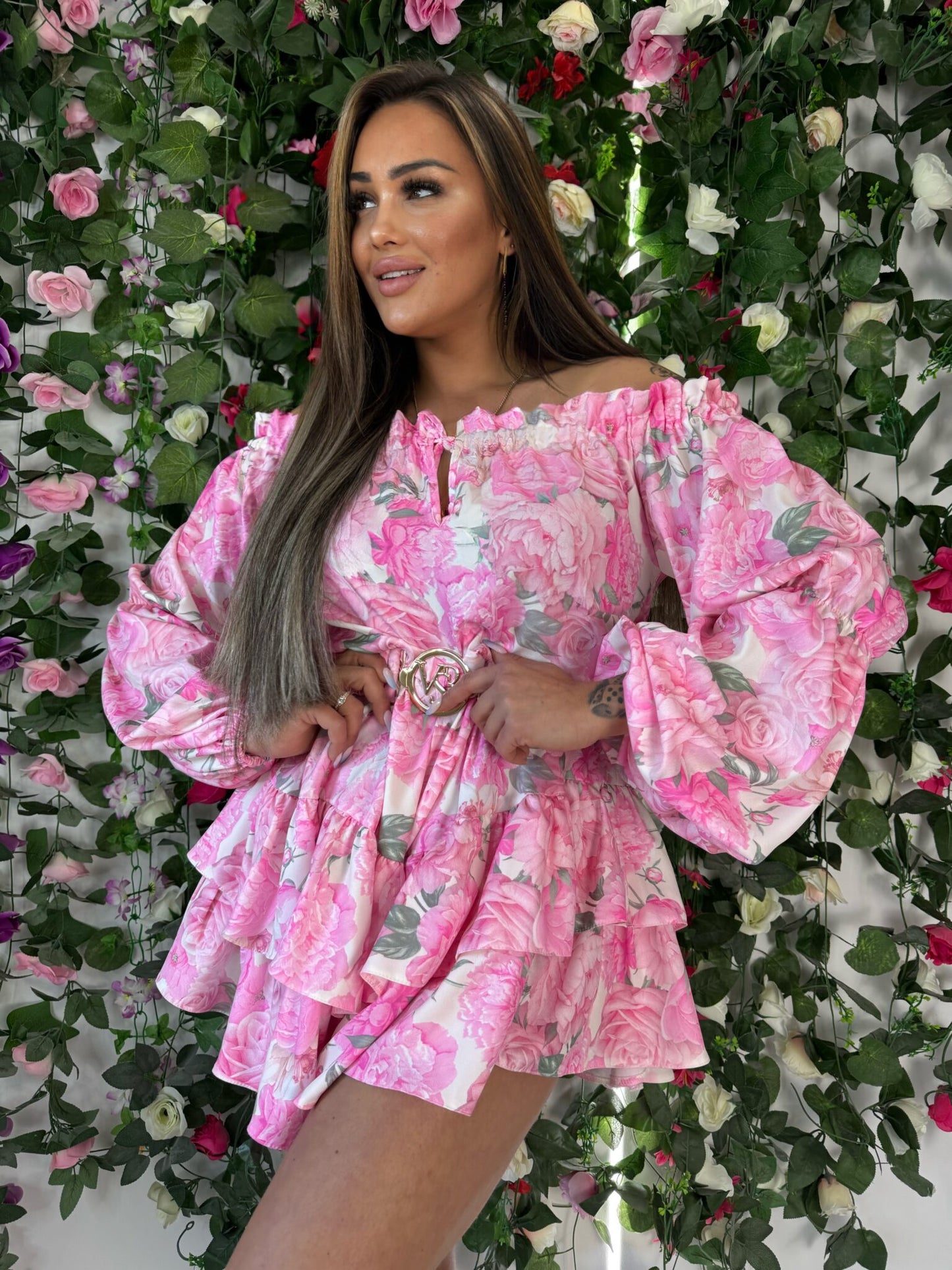 Einteiler Overall Rodos Rosa Blumen