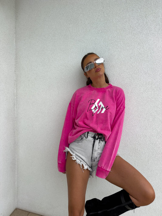 Sweatshirt MONETTE in vorgewaschenen Still pink