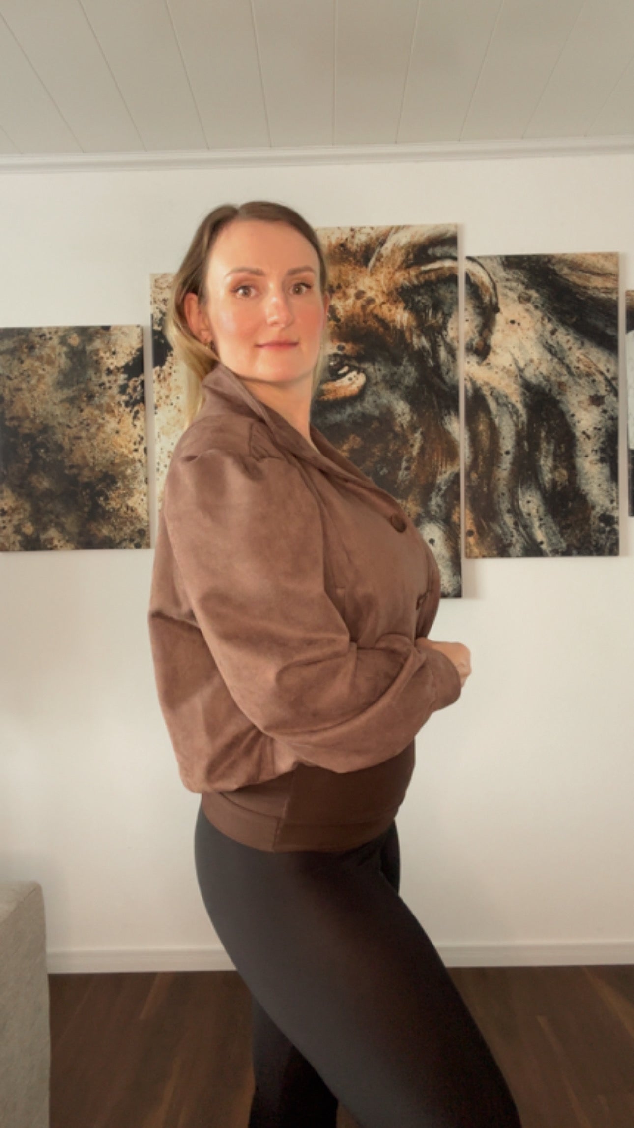 Bomberjacke Wildleder SCHOKOBRAUN