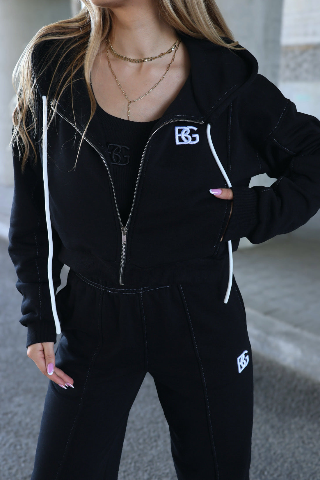 Sweatshirt BG WHITE | SCHWARZ