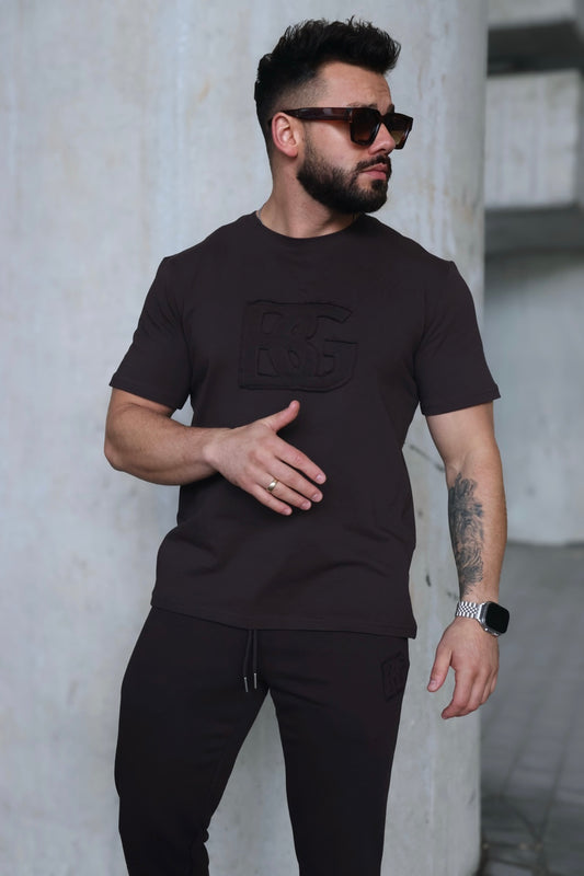 T-SHIRT BG ORIGAMI | SCHOKOBRAUN