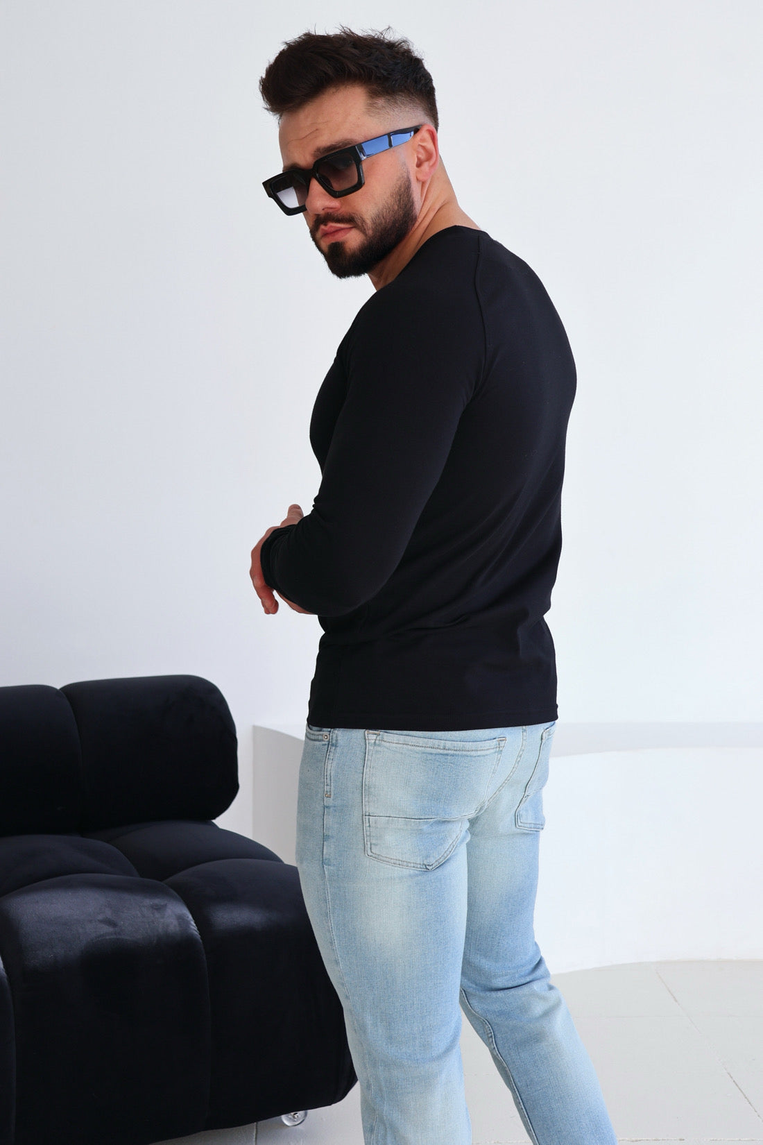T-SHIRT LONGSLEEVE HERREN BG TRUST | SCHWARZ