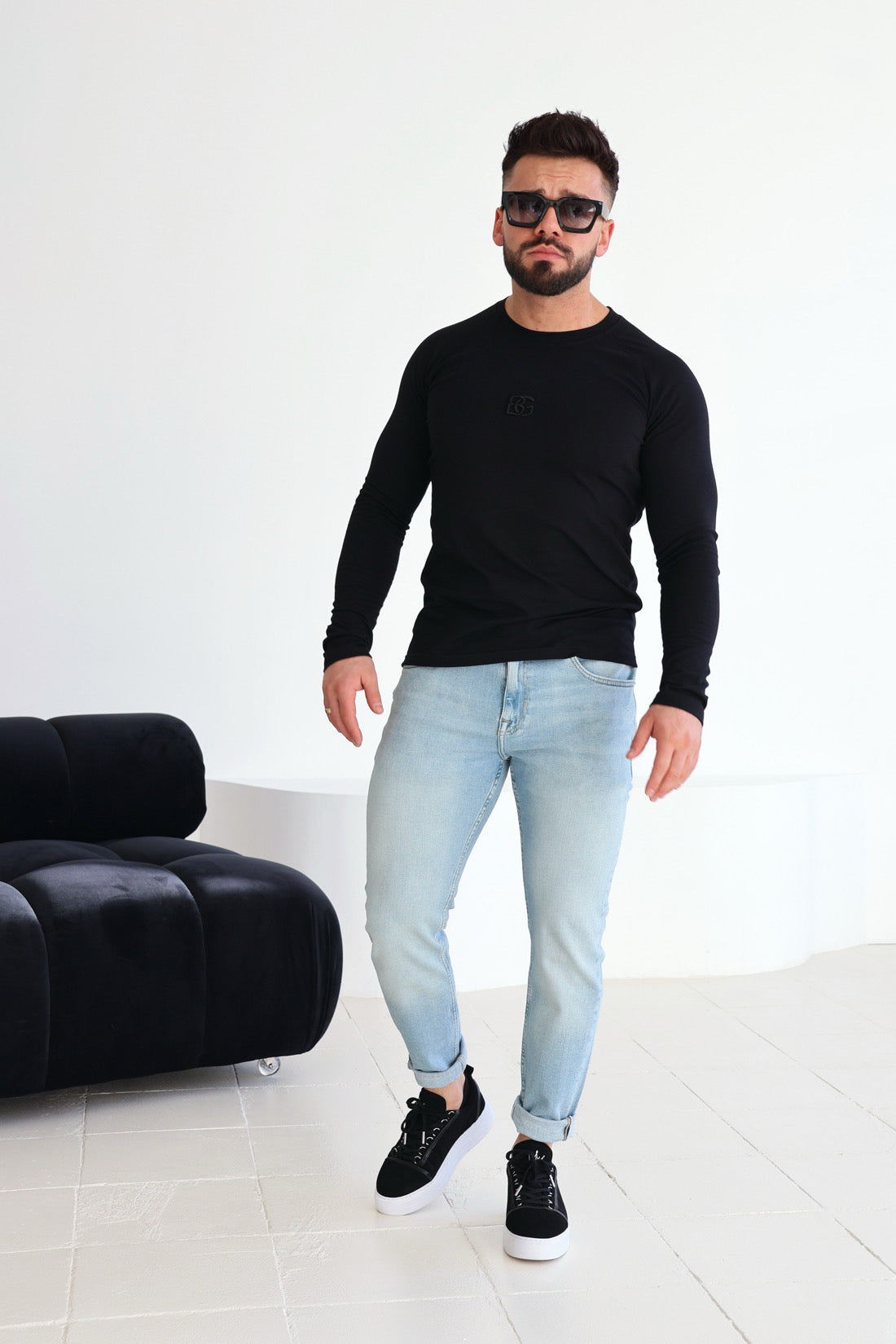 T-SHIRT LONGSLEEVE HERREN BG TRUST | SCHWARZ