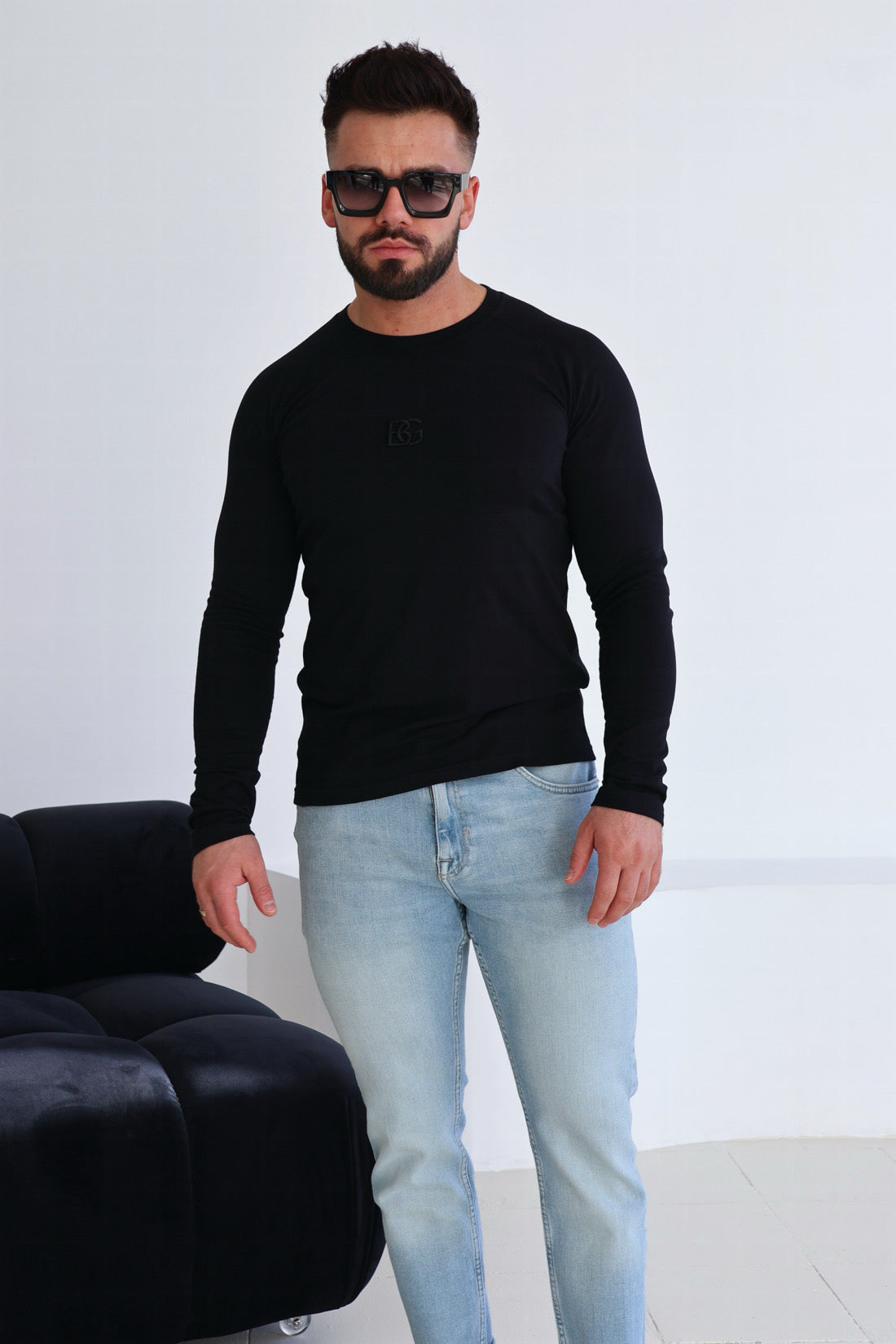 T-SHIRT LONGSLEEVE HERREN BG TRUST | SCHWARZ