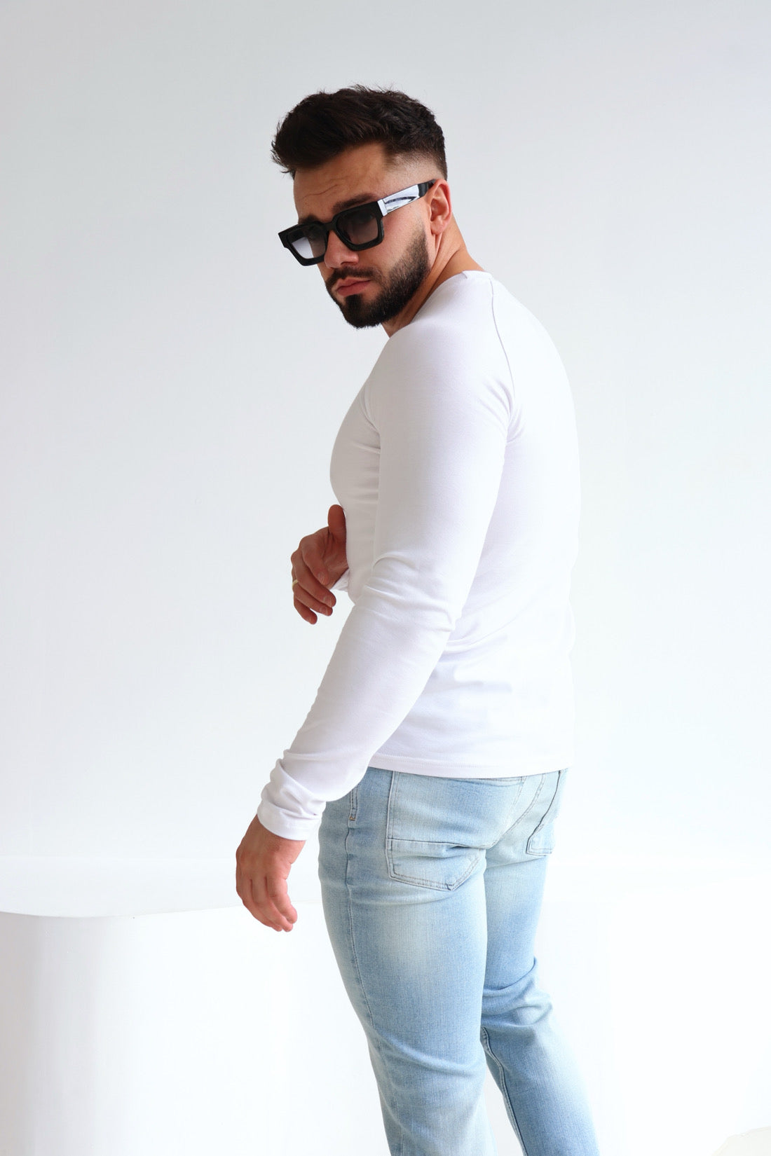 T-SHIRT LONGSLEEVE HERREN BG TRUST | WEIẞ