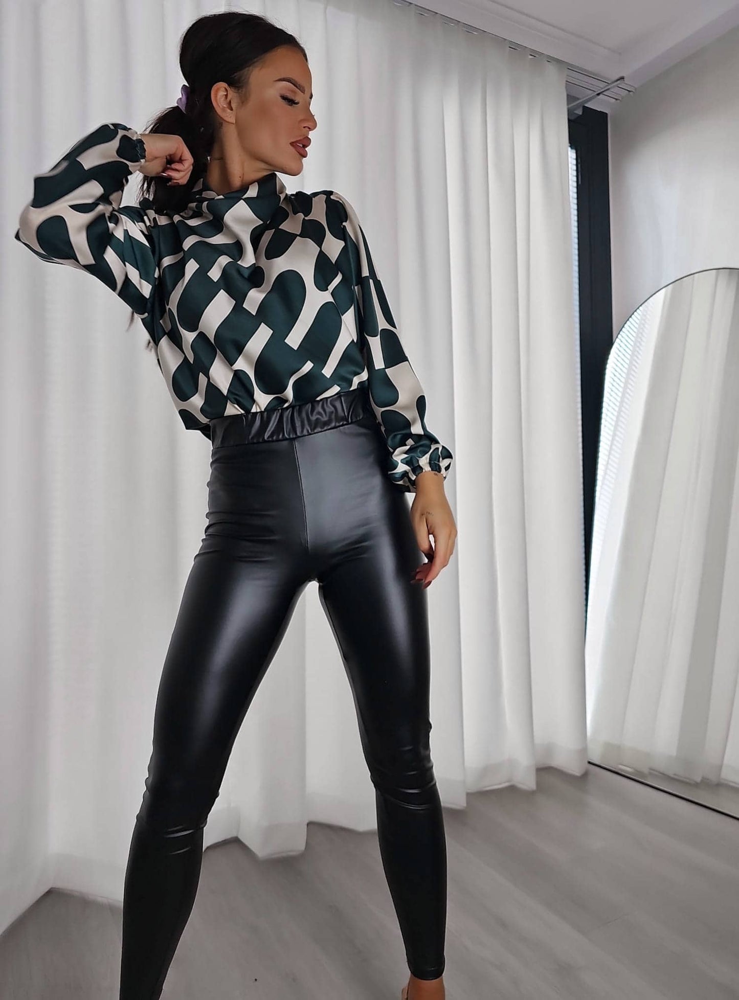 Damenbluse LIVIA print - grün