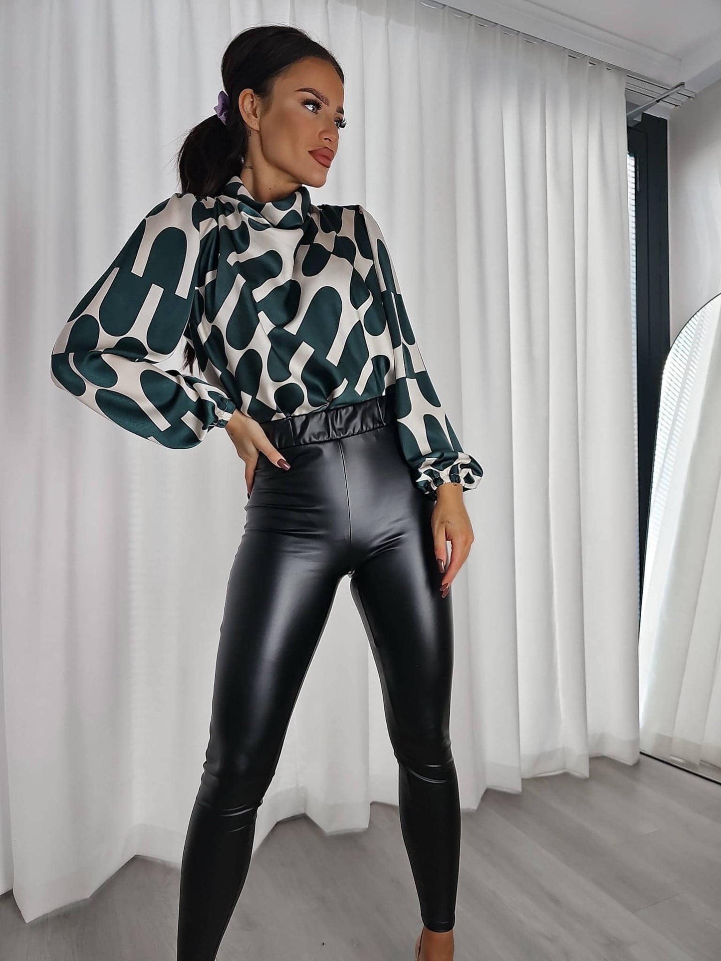 Damenbluse LIVIA print - grün