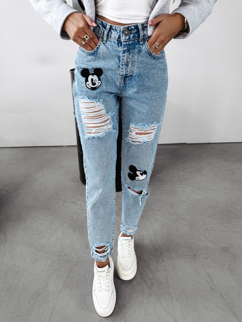 Damen Jeans Hose Mickey Maus Ola Voga Mouse