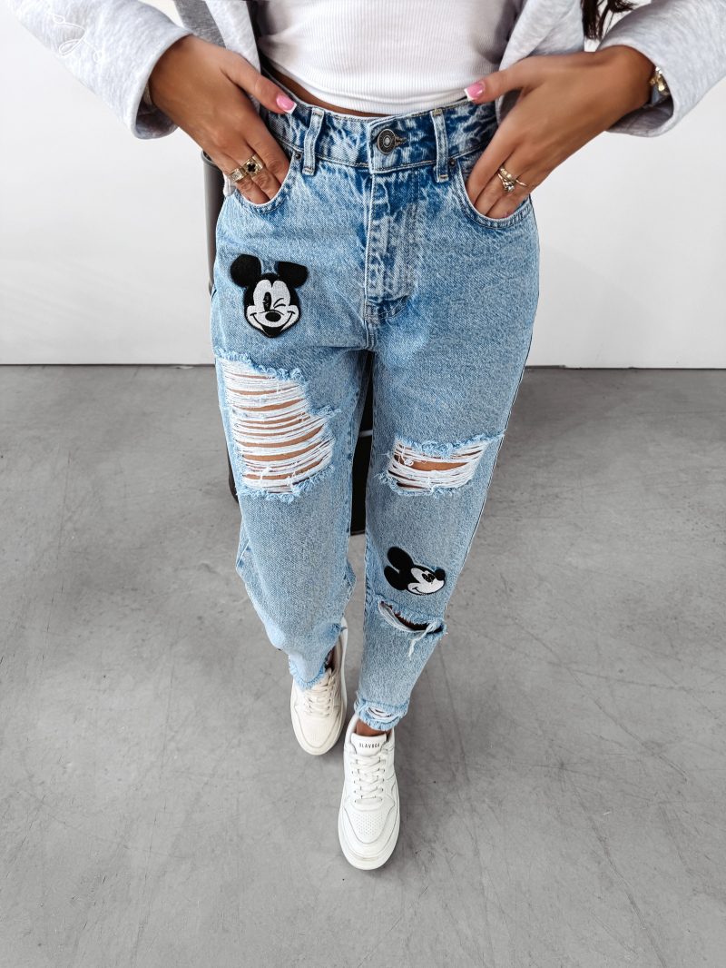 Damen Jeans Hose Mickey Maus Ola Voga Mouse