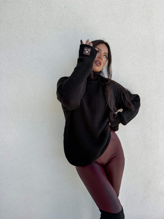 Rollkragenpullover LAVER - Schwarz