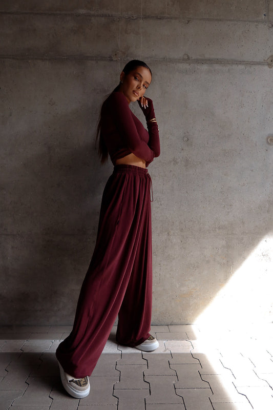 Hose SLOUCHIE bordeaux