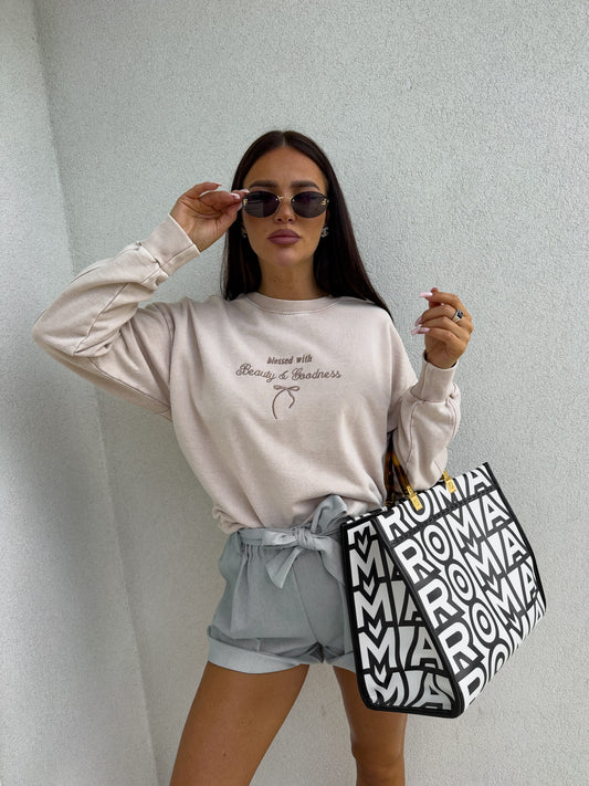 Sweatshirt GOODNESS - Hellbeige