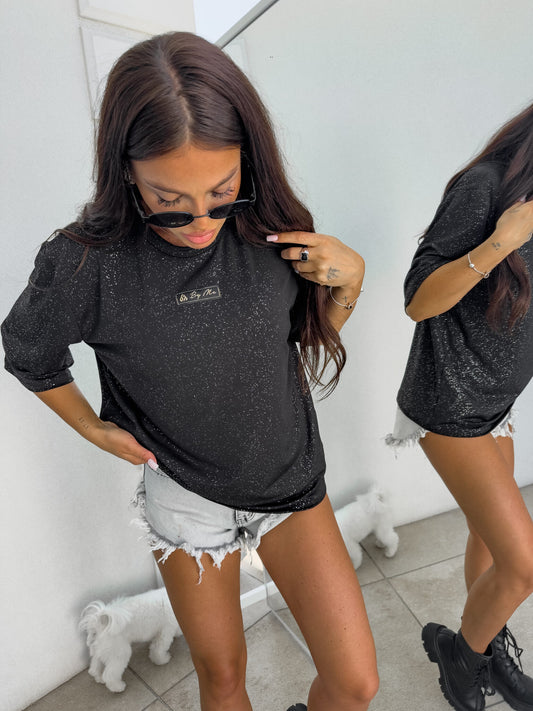 Damenbluse MARMARIS II Glitzer - schwarz