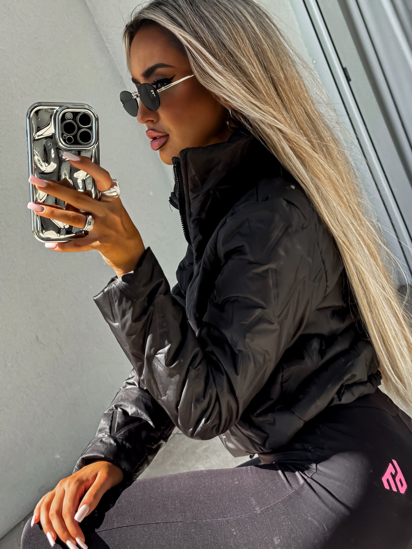 Jacke VESTE – schwarz -pink