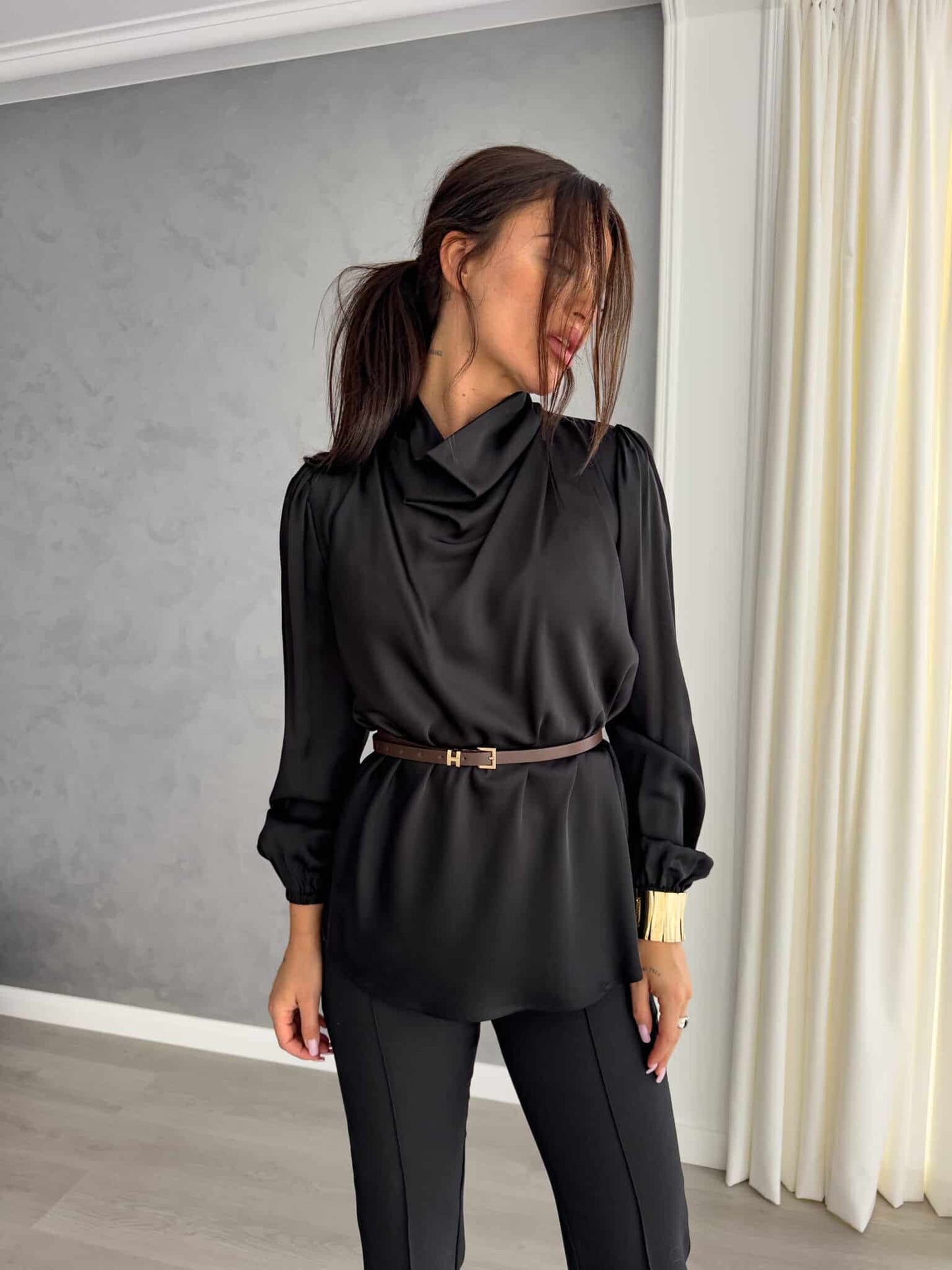 Damenbluse LIVIA  - schwarz