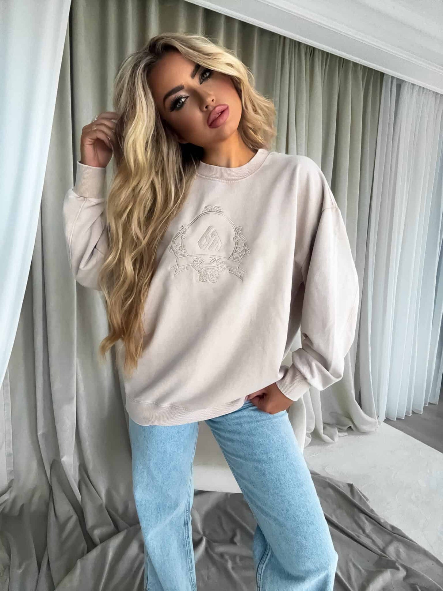 Sweatshirt QUEEN - hellbeige