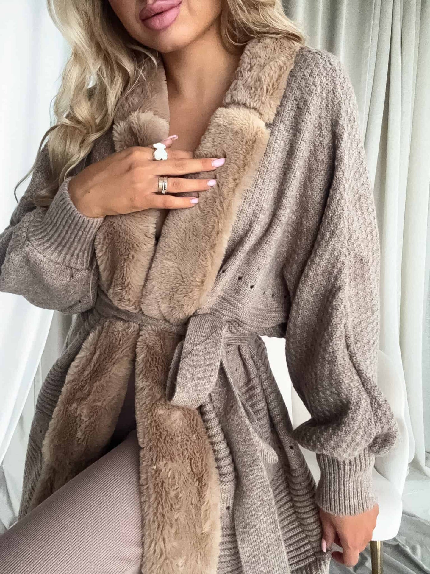 Strickjacke DREAM - mokka