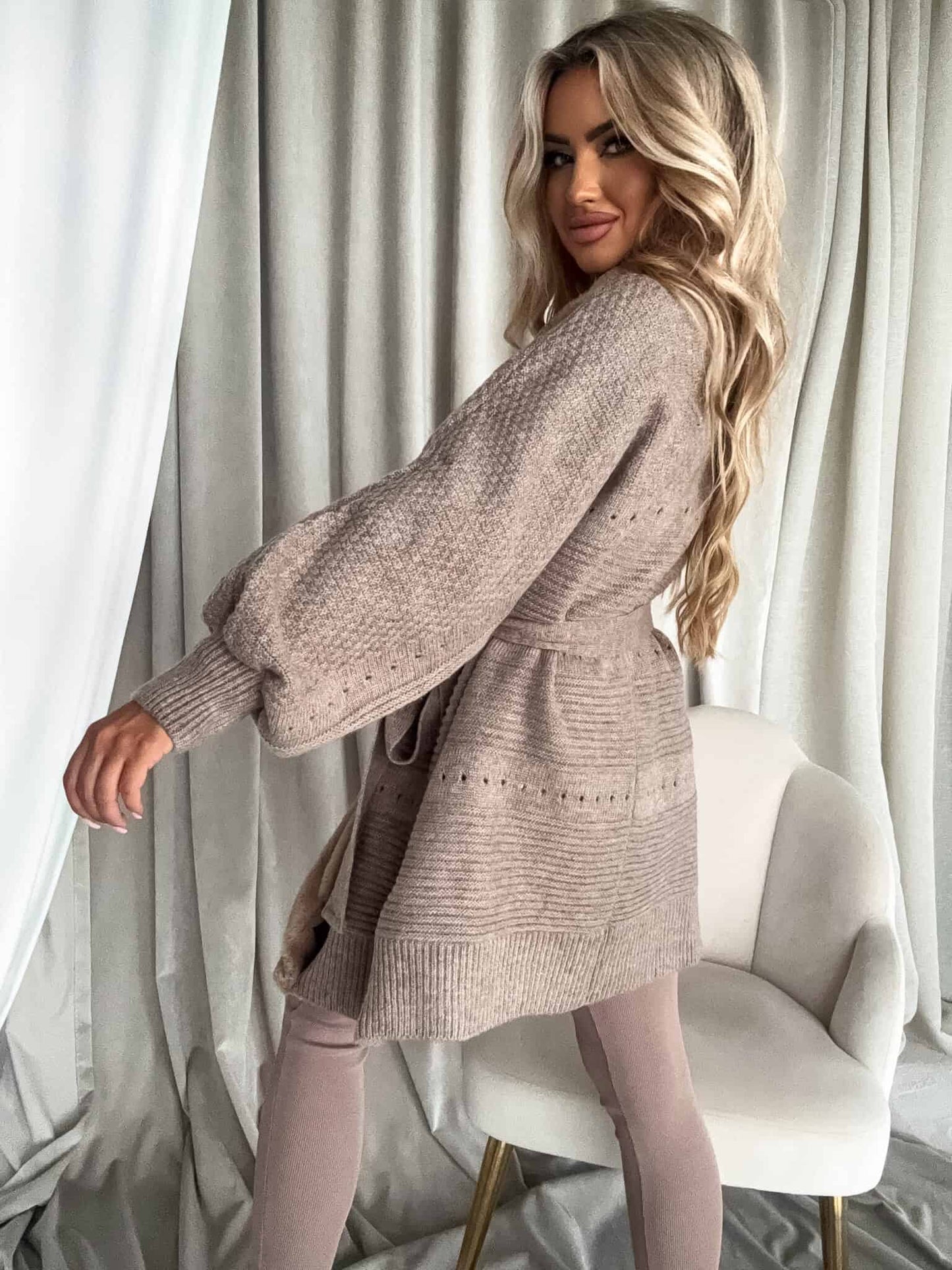 Strickjacke DREAM - mokka