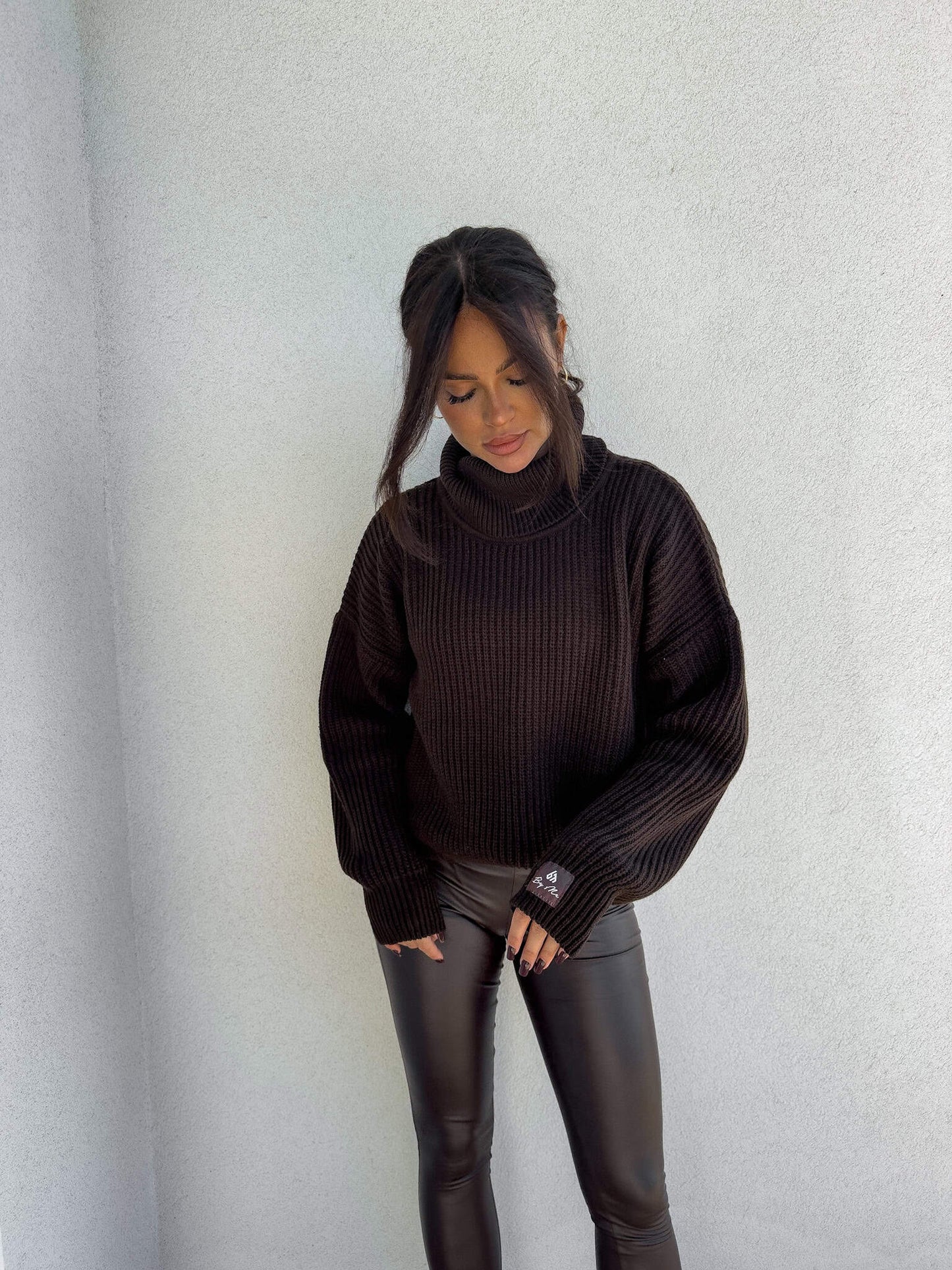 Rollkragenpullover LAVER - SCHOKOBRAUN