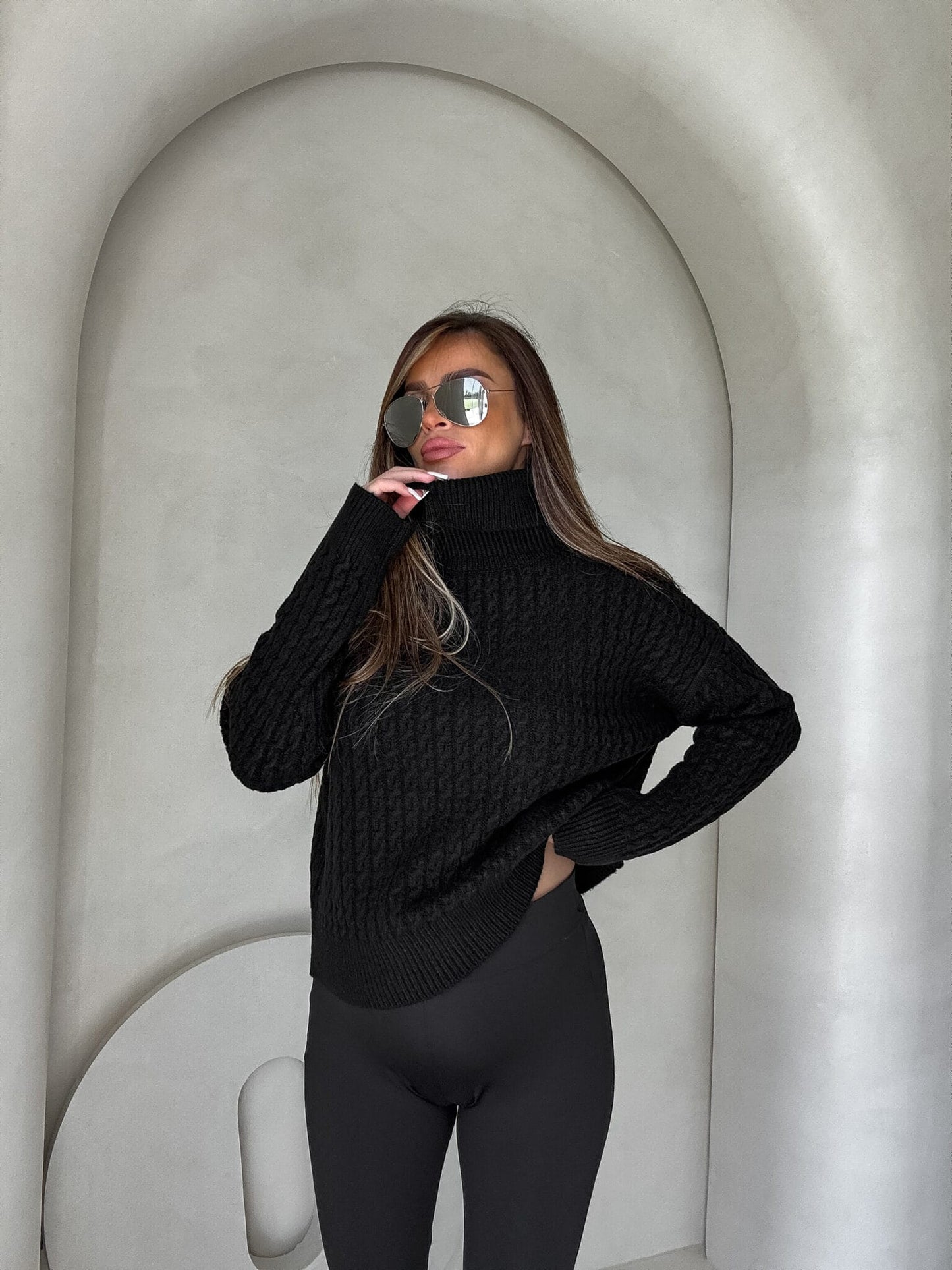 Rollkragenpullover INKO - Schwarz