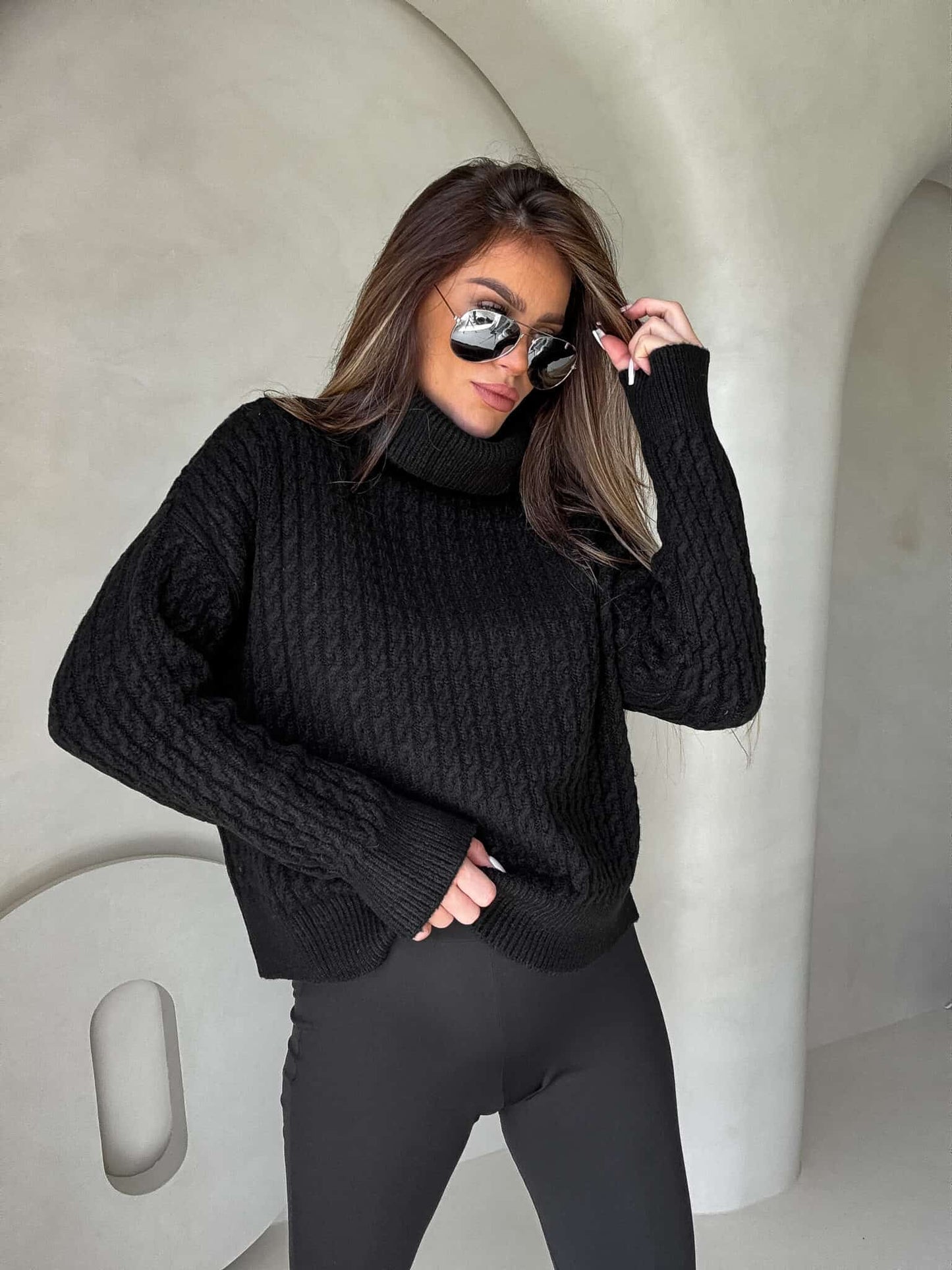 Rollkragenpullover INKO - Schwarz