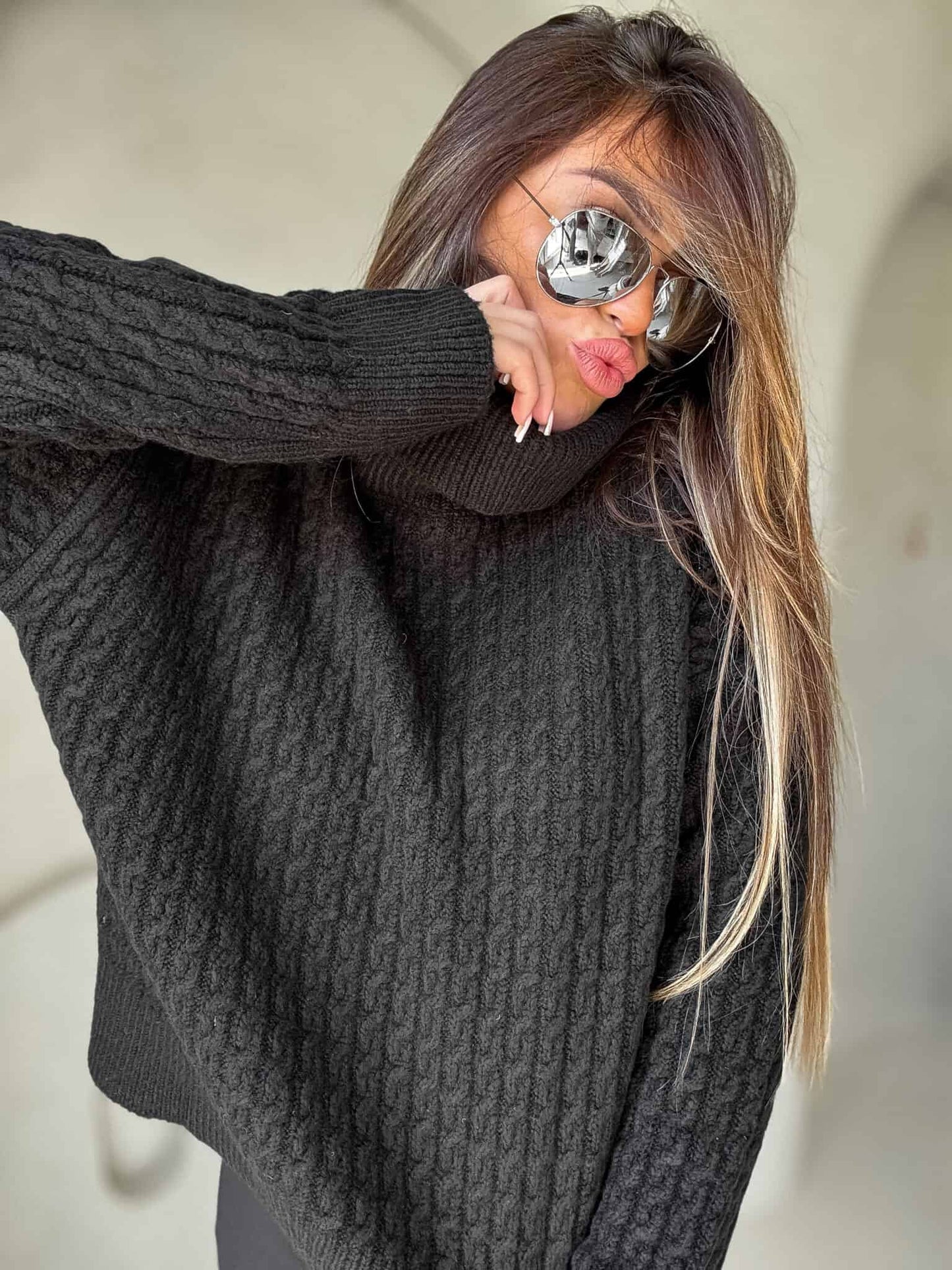 Rollkragenpullover INKO - Schwarz