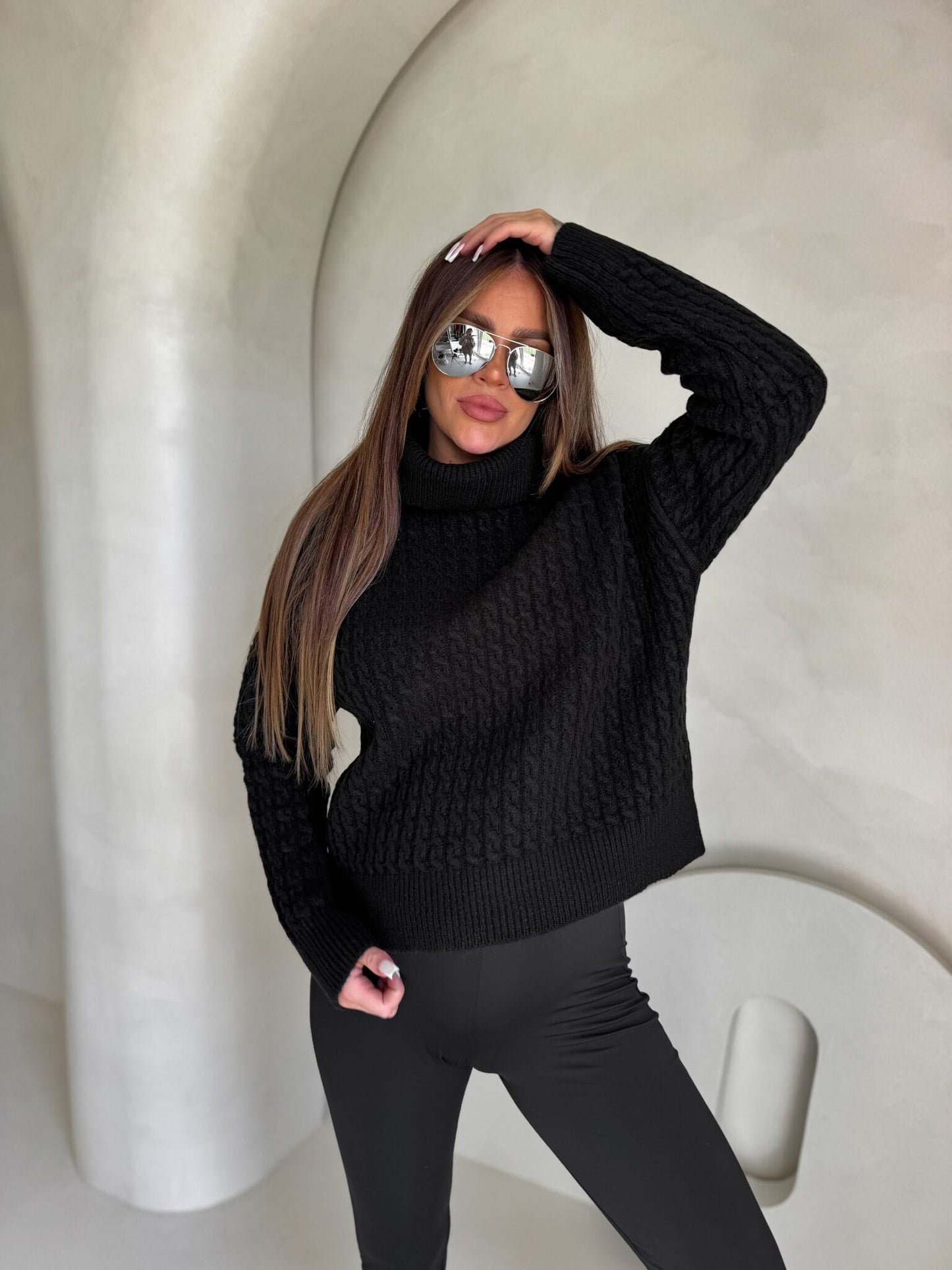 Rollkragenpullover INKO - Schwarz