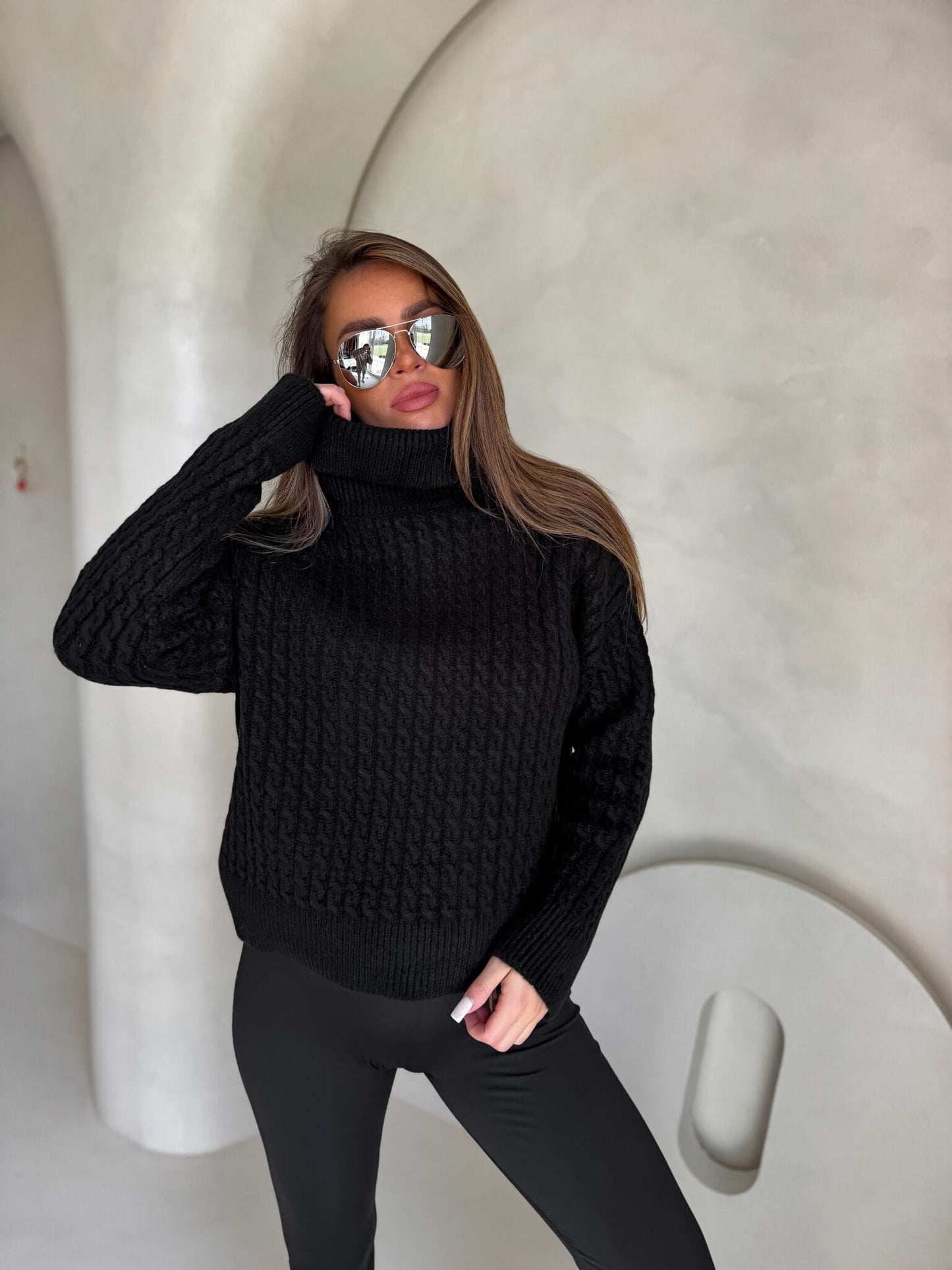 Rollkragenpullover INKO - Schwarz
