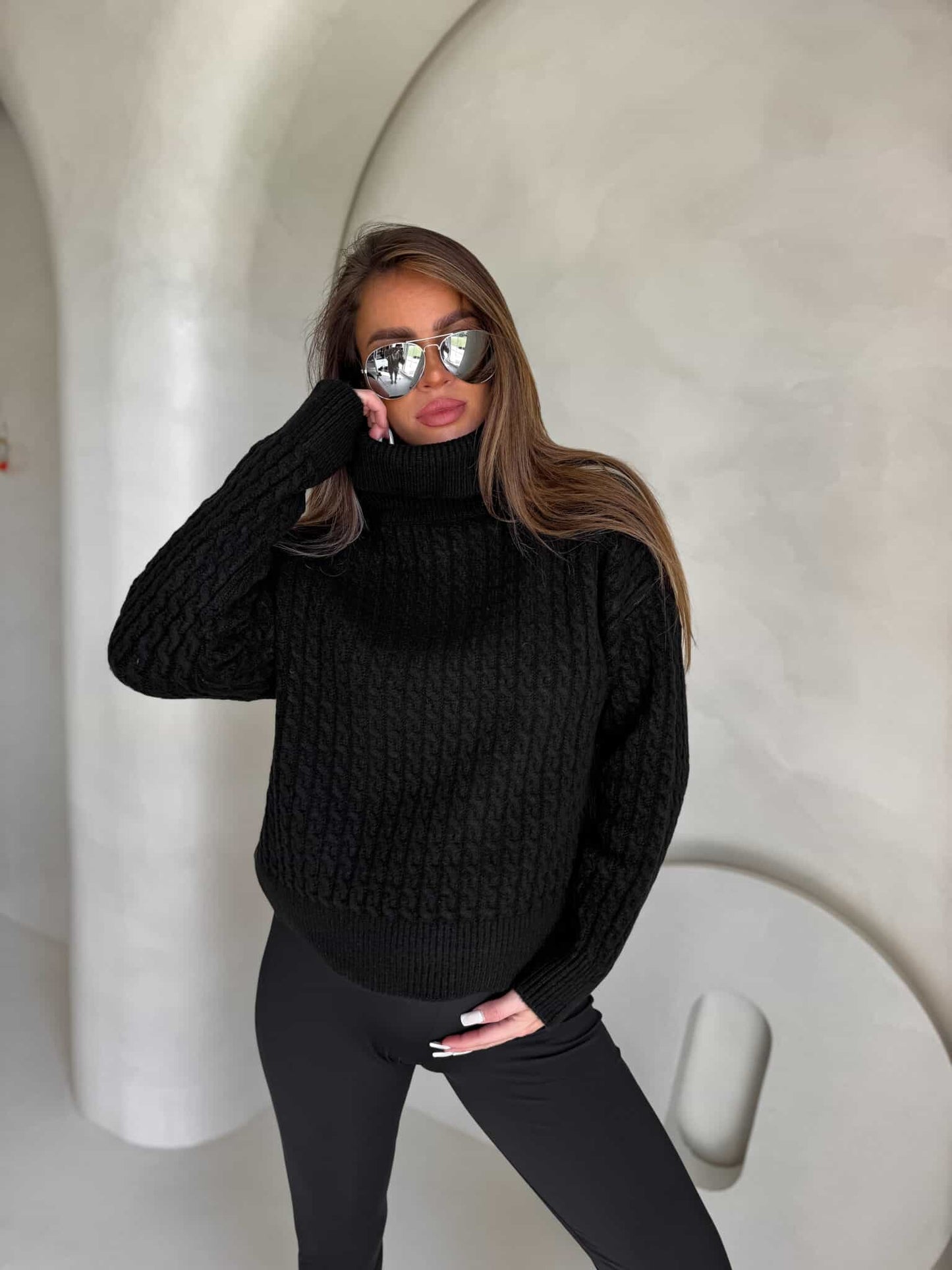 Rollkragenpullover INKO - Schwarz