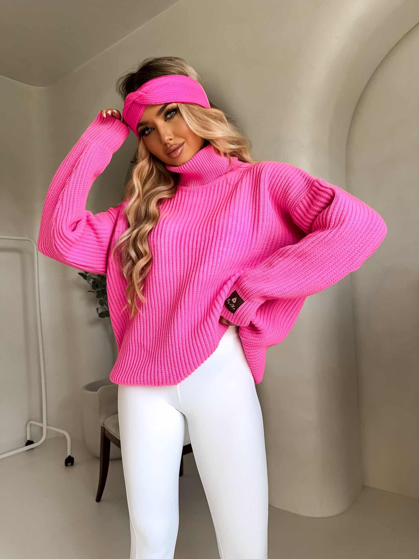 Rollkragenpullover LAVER - Barbie- rosa