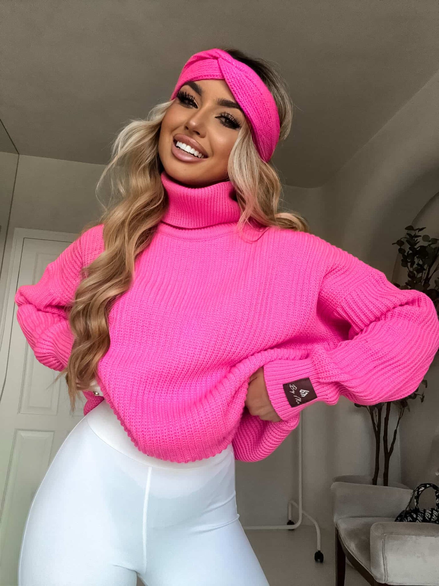 Rollkragenpullover LAVER - Barbie- rosa
