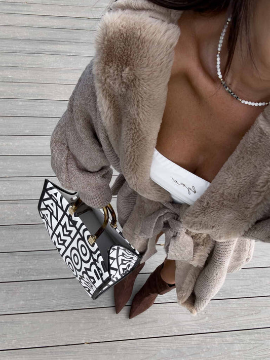 Strickjacke DREAM - mokka