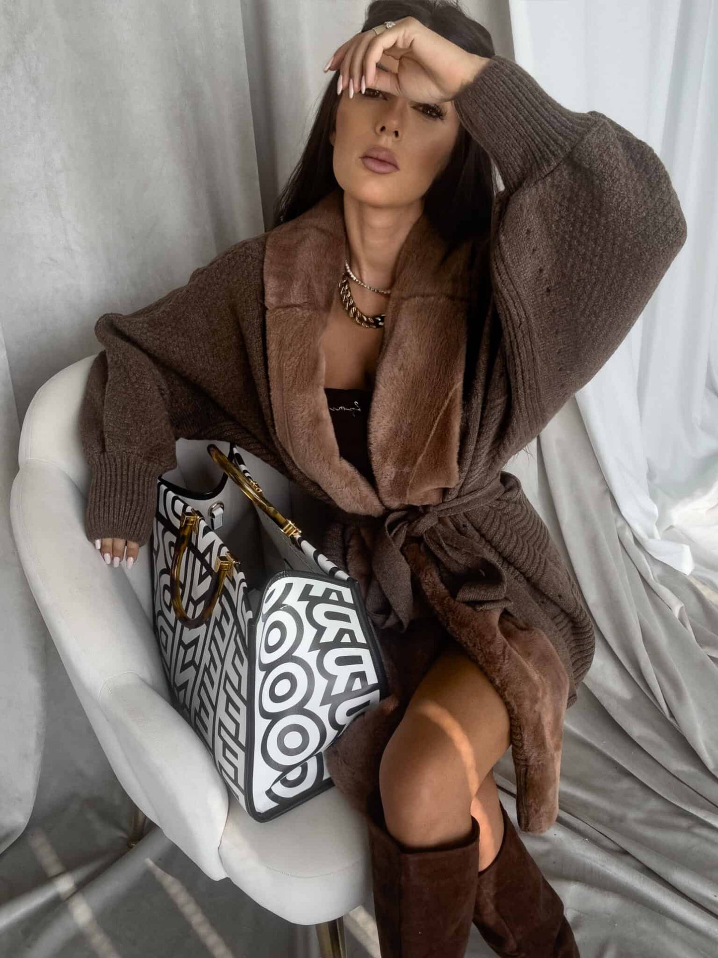 Strickjacke DREAM - Schoko