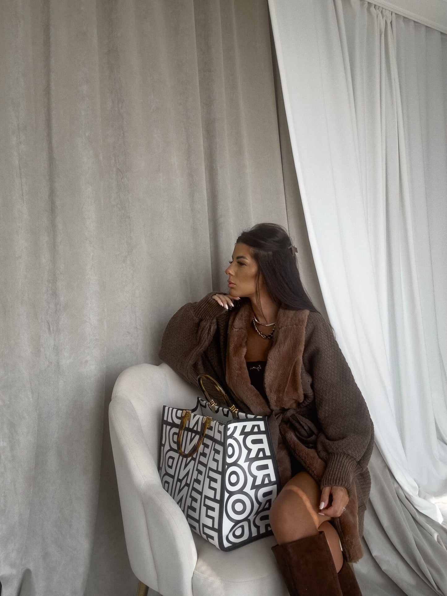 Strickjacke DREAM - Schoko