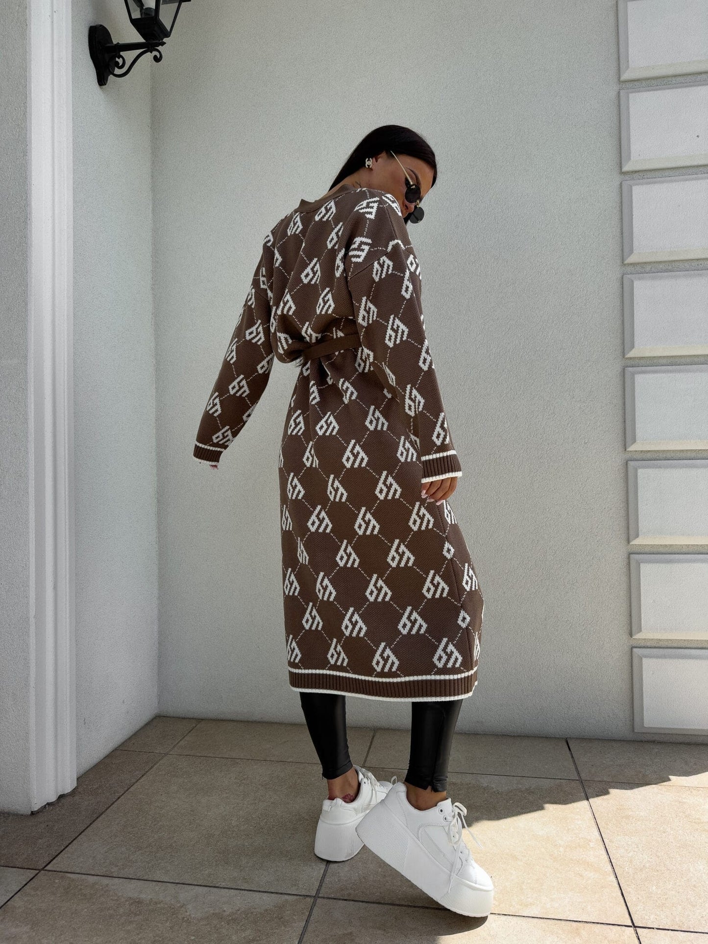 Strickjacke Mantel ANDREA – mokka