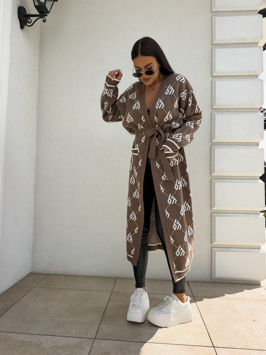 Strickjacke Mantel ANDREA – mokka