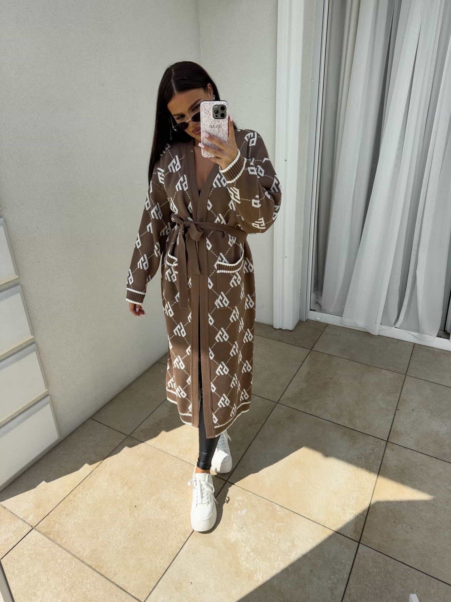 Strickjacke Mantel ANDREA – mokka