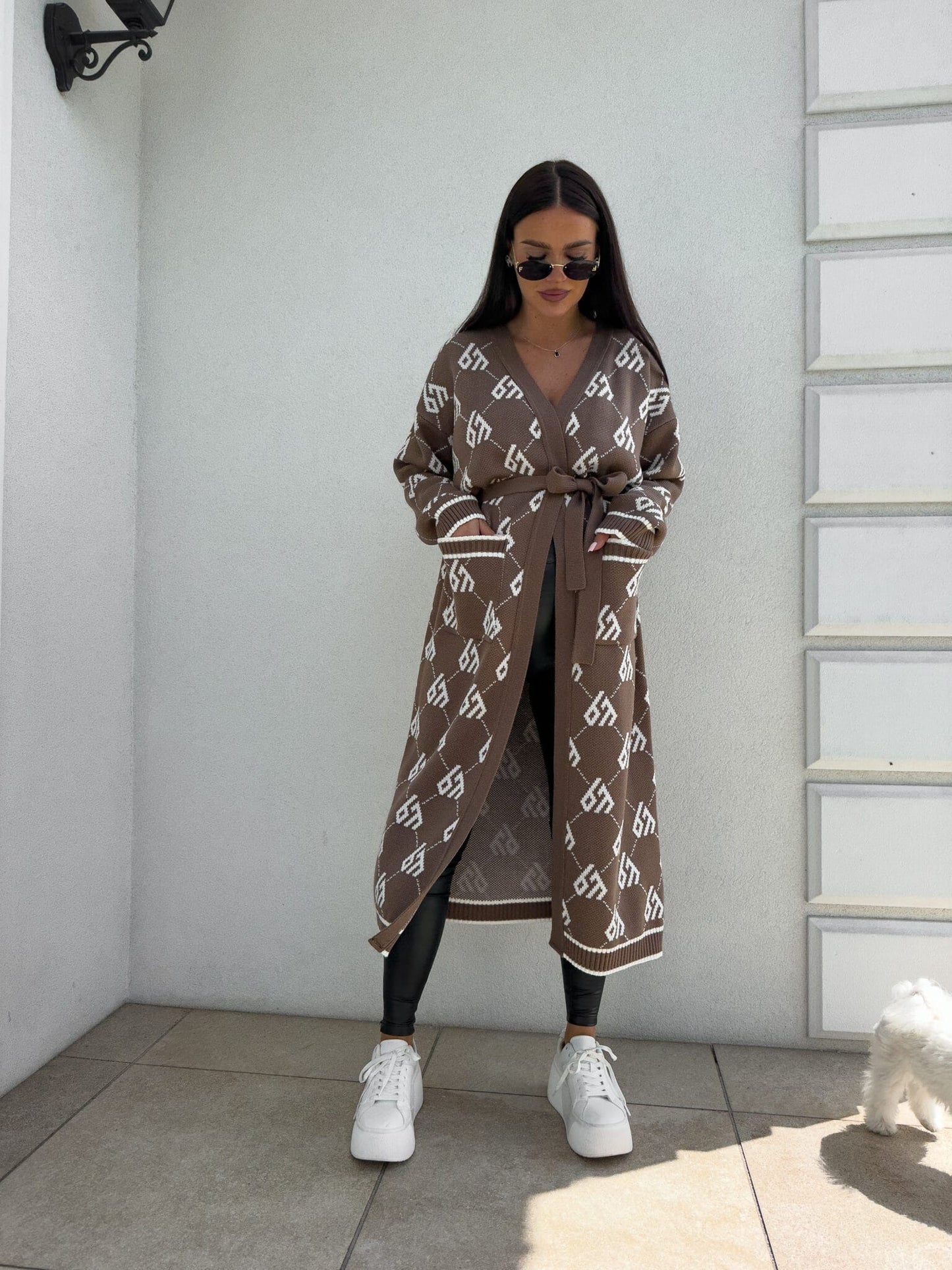 Strickjacke Mantel ANDREA – mokka