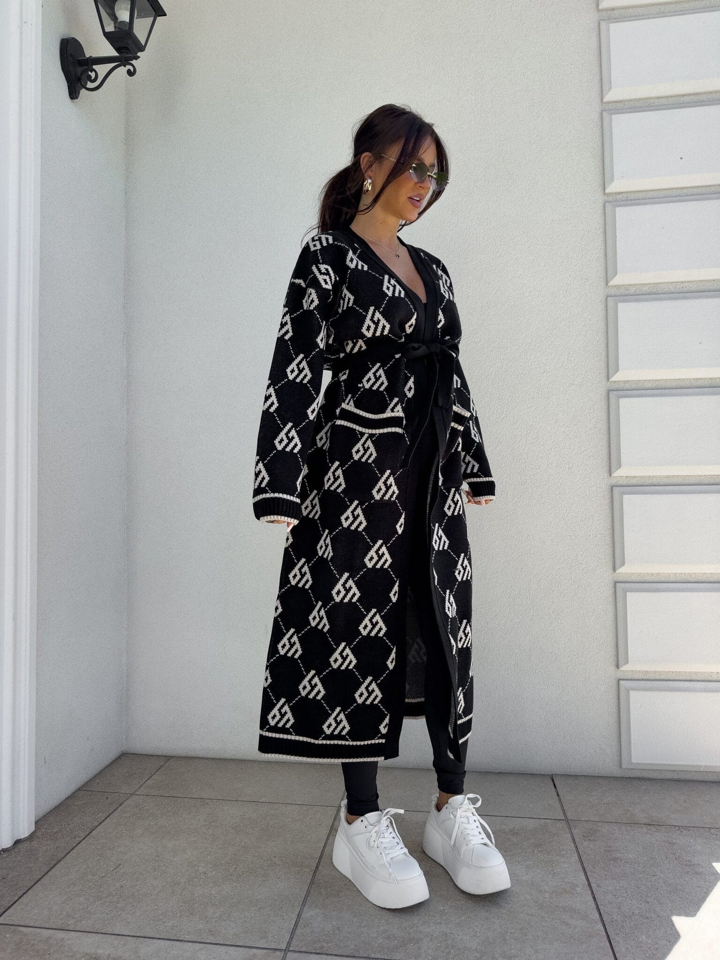 Strickjacke Mantel  ANDREA – schwarz