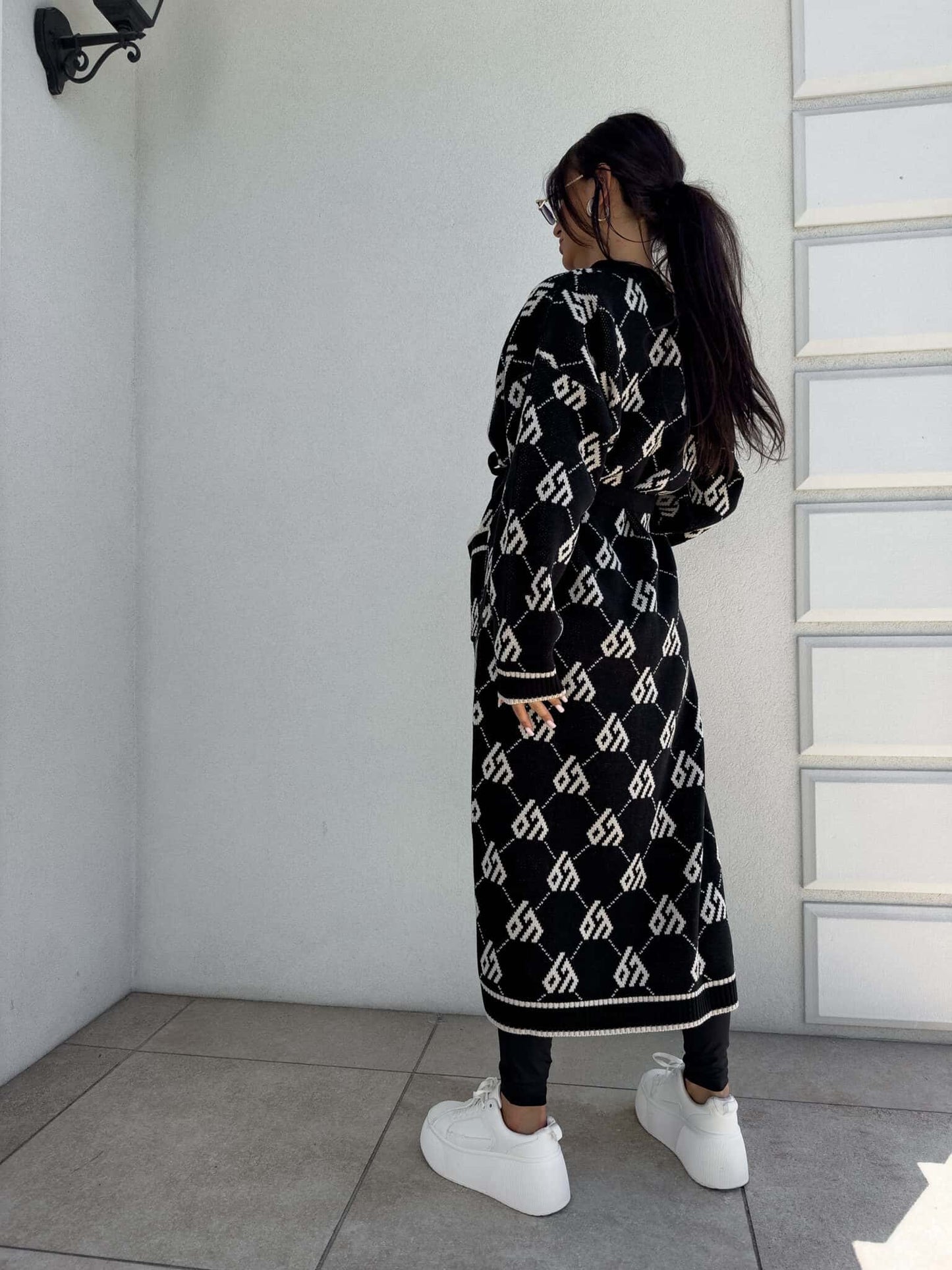 Strickjacke Mantel  ANDREA – schwarz