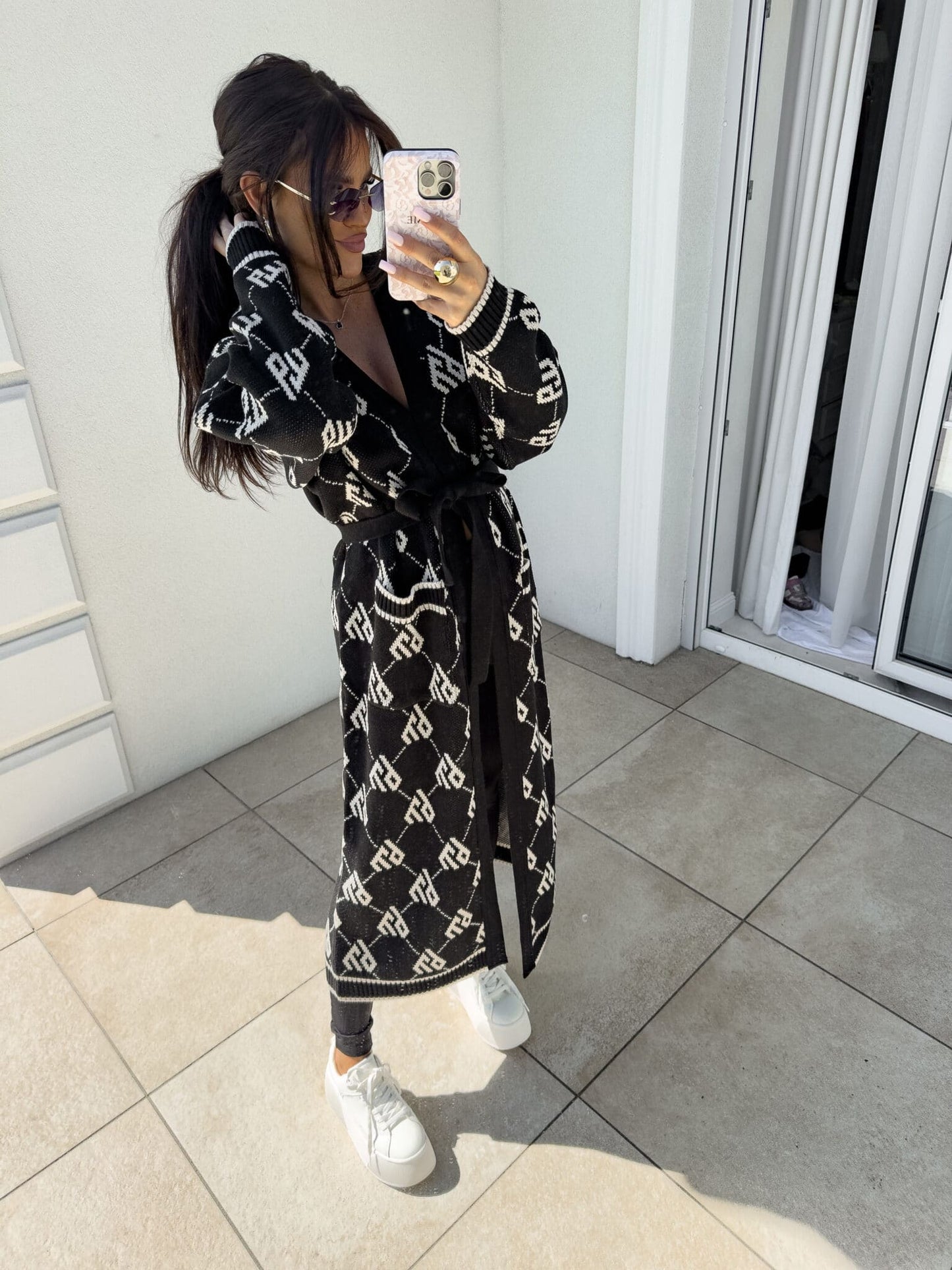 Strickjacke Mantel  ANDREA – schwarz