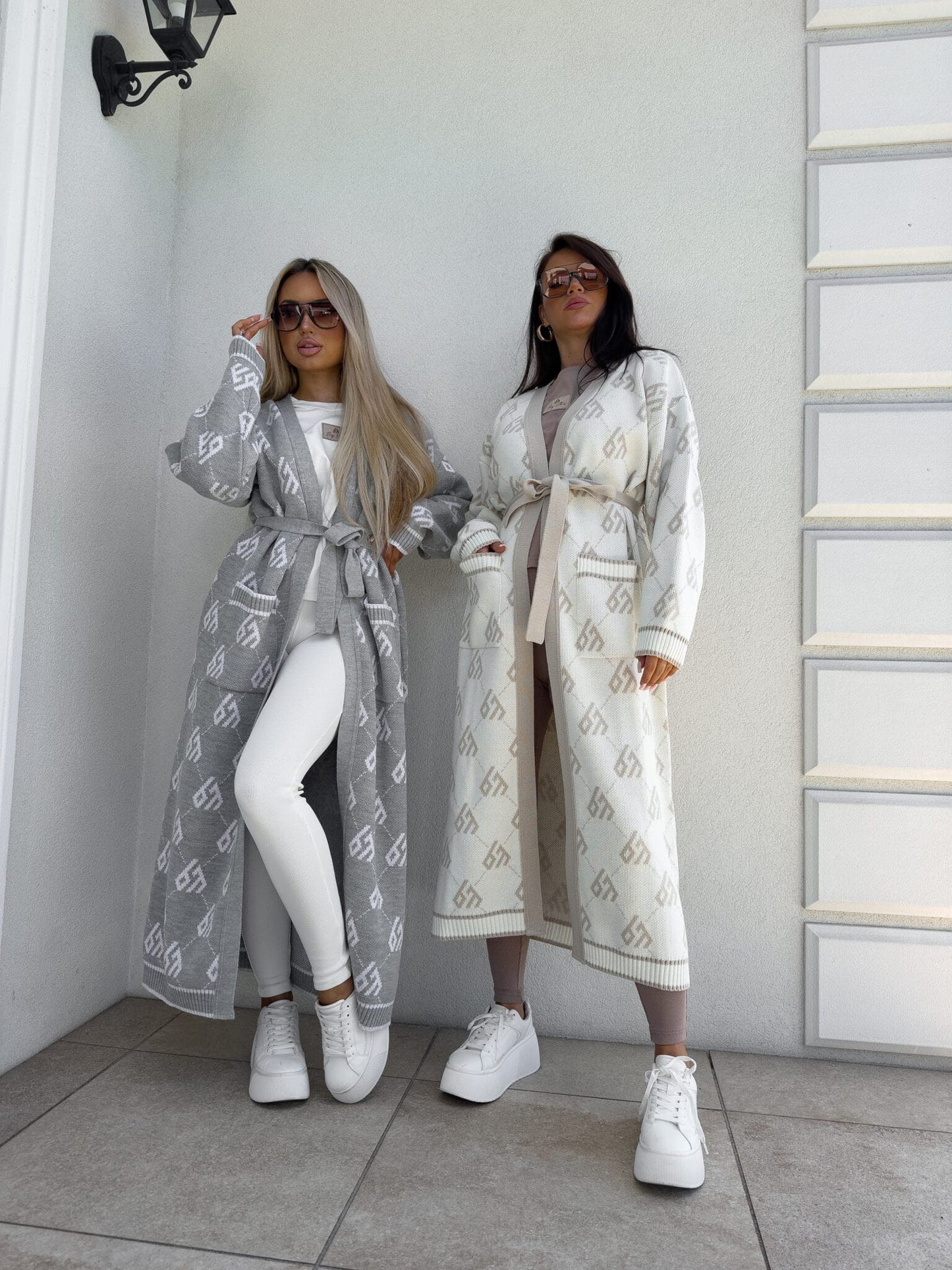 Strickjacke Mantel ANDREA – ecru