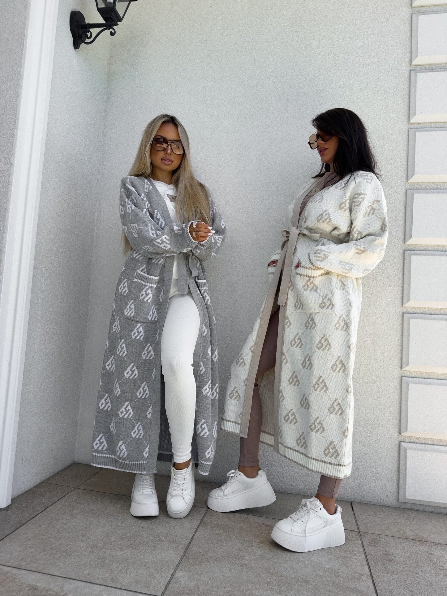 Strickjacke Mantel ANDREA – ecru