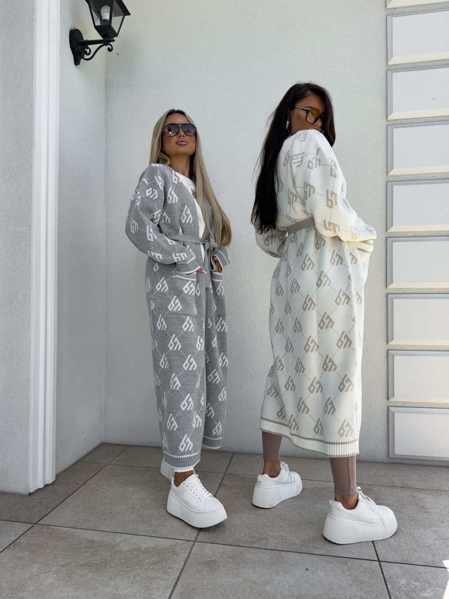 Strickjacke Mantel ANDREA – ecru