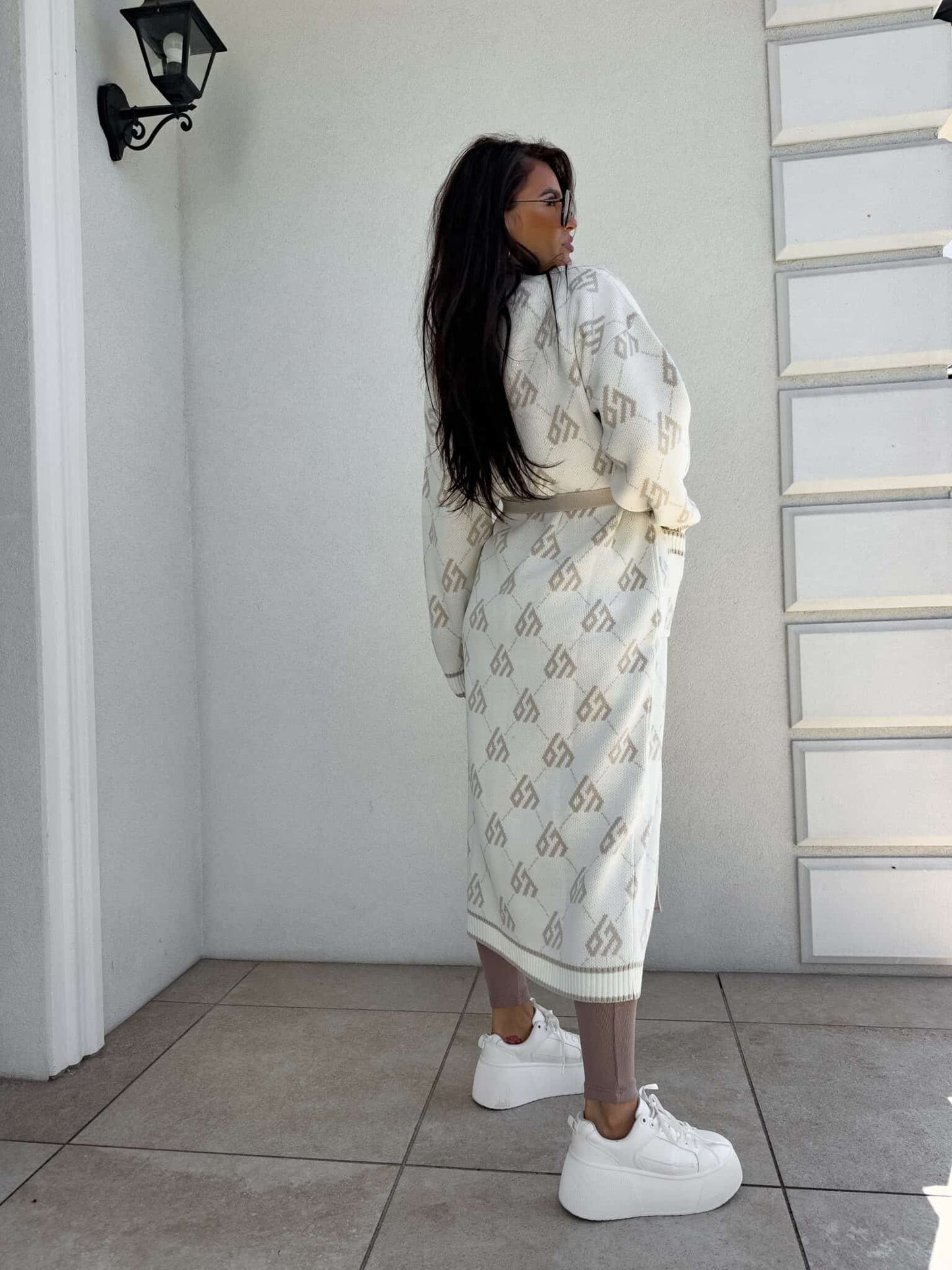 Strickjacke Mantel ANDREA – ecru