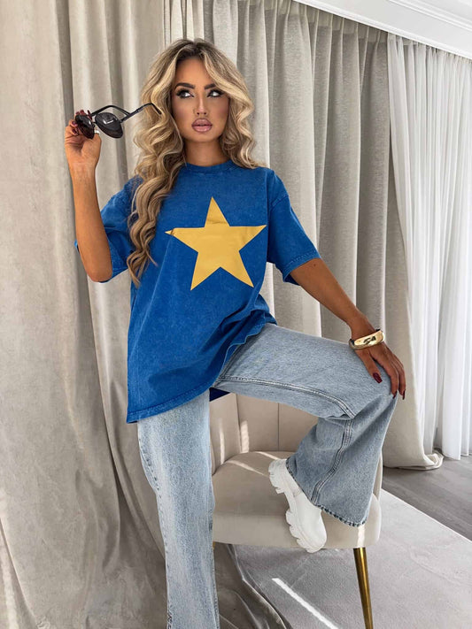 T-shirt STAR - marineblau