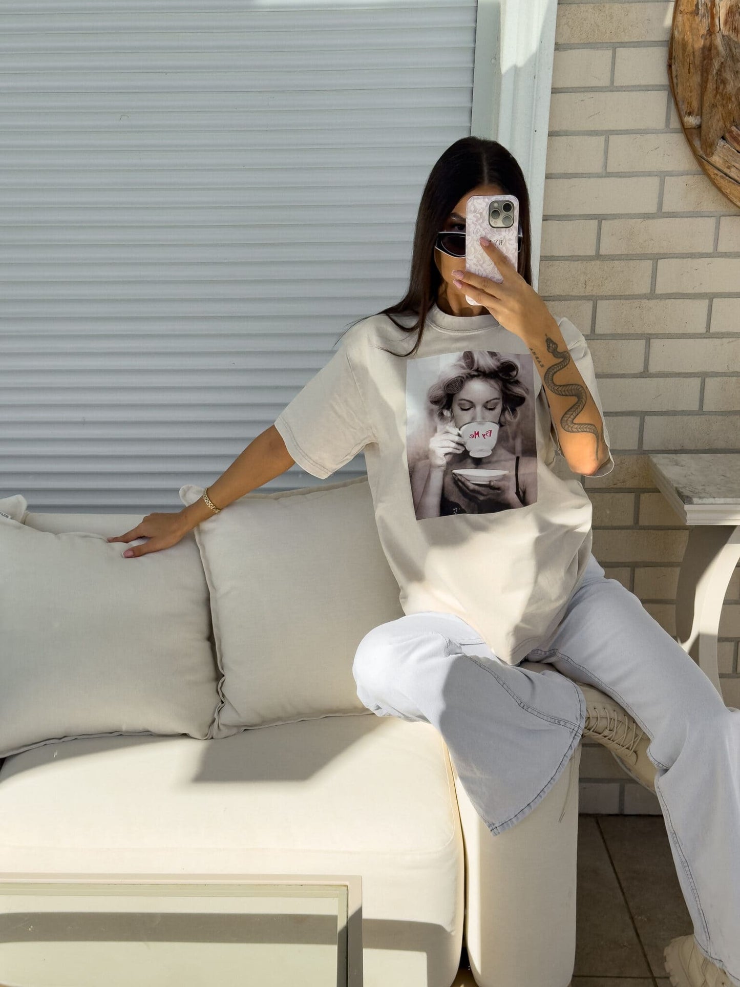 T-shirt ROLLER - hellbeige