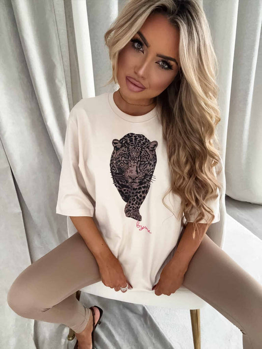 T-SHIRT MEDIUM TIGER - vanille